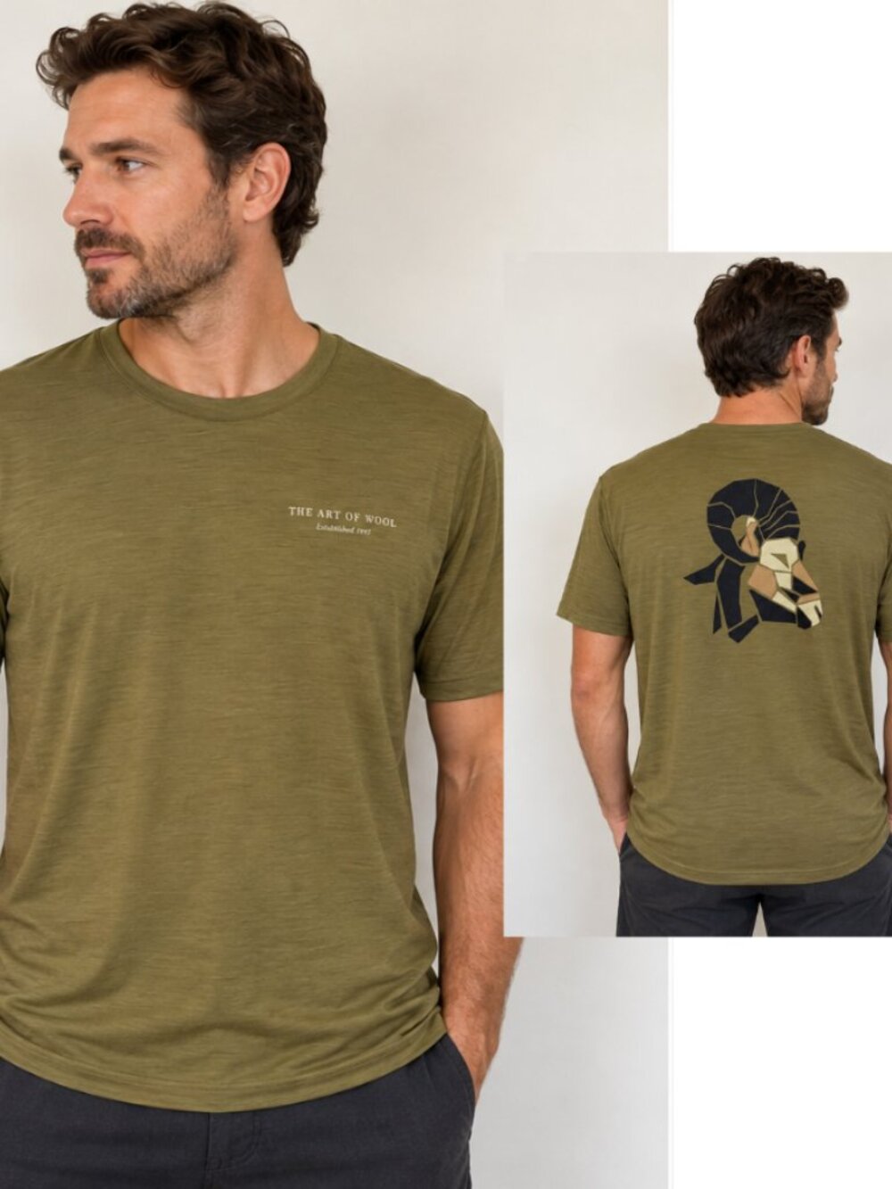 ibex Journey Short Sleeve Art Tee Merino Wool Gorpcore Graphic Green Men's Large